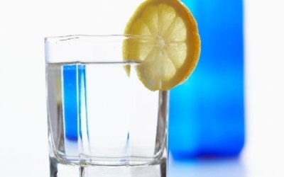 Water with a lemon